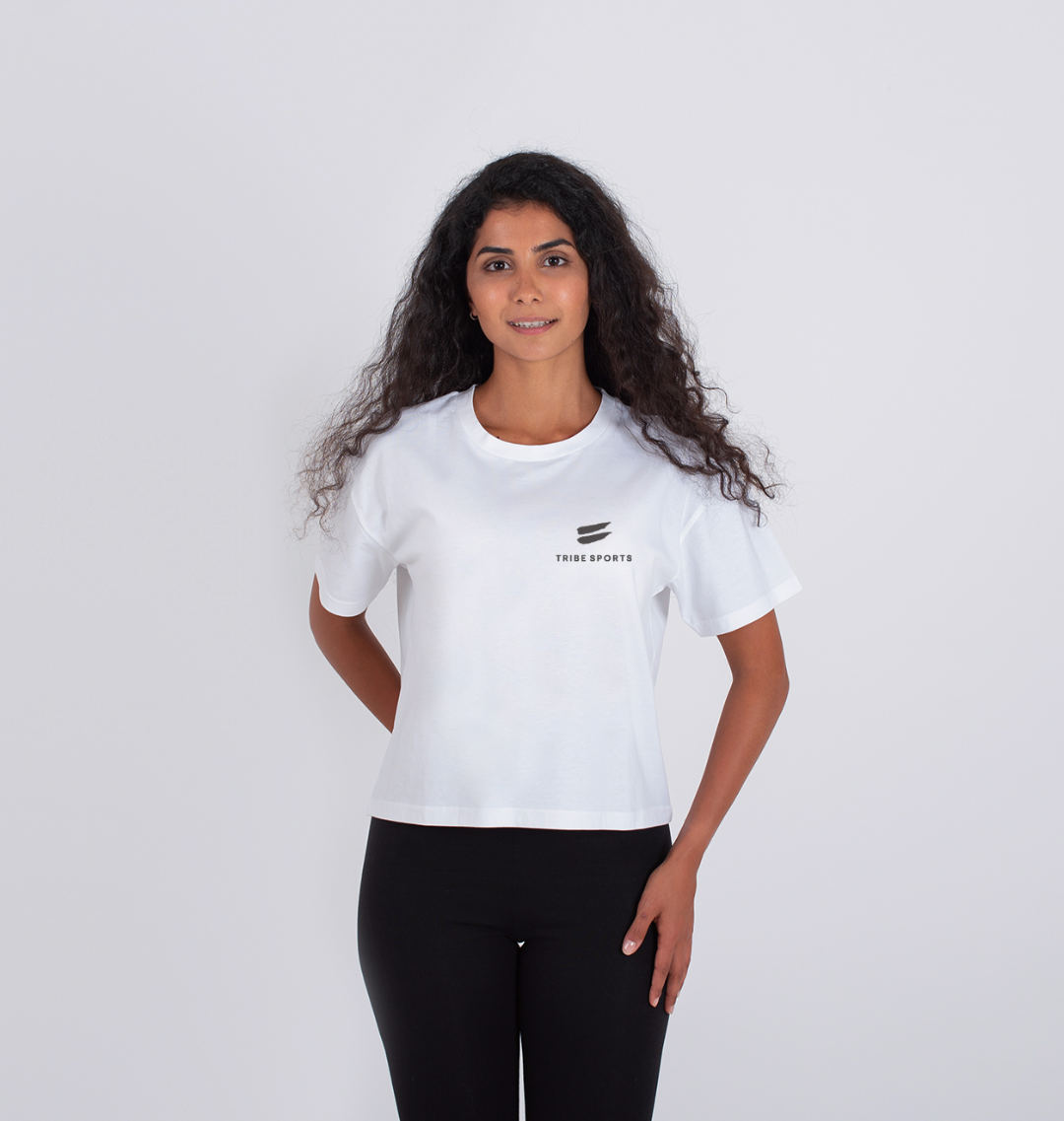 Cropped White Tee TS logo