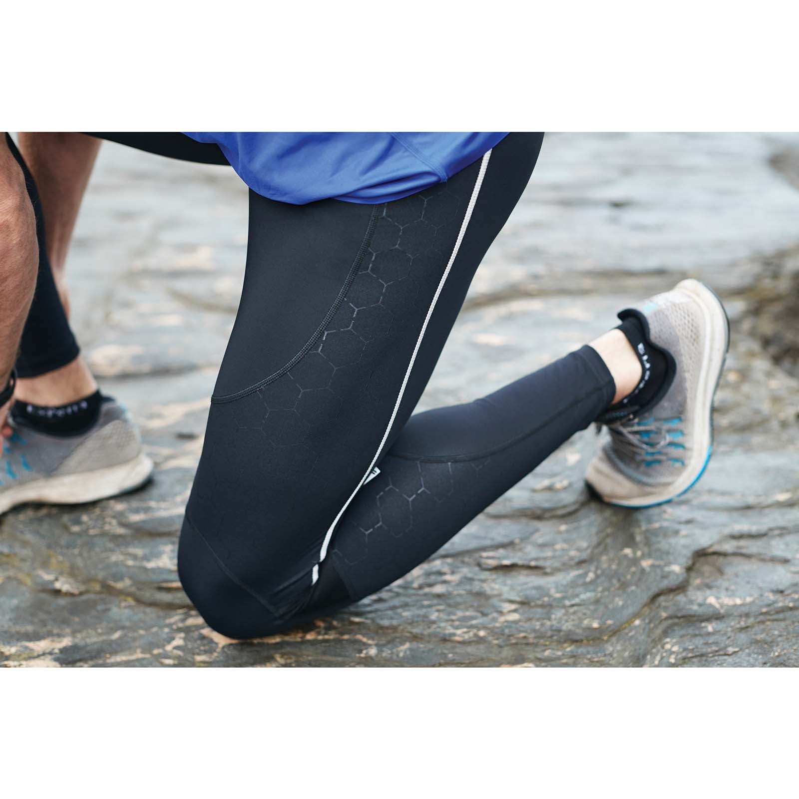 Men's Running Tights / Leggings with Zip - Black - Tribesports